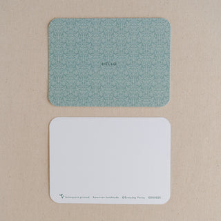 Hello Letterpress Patterned Notecard Set | Needle